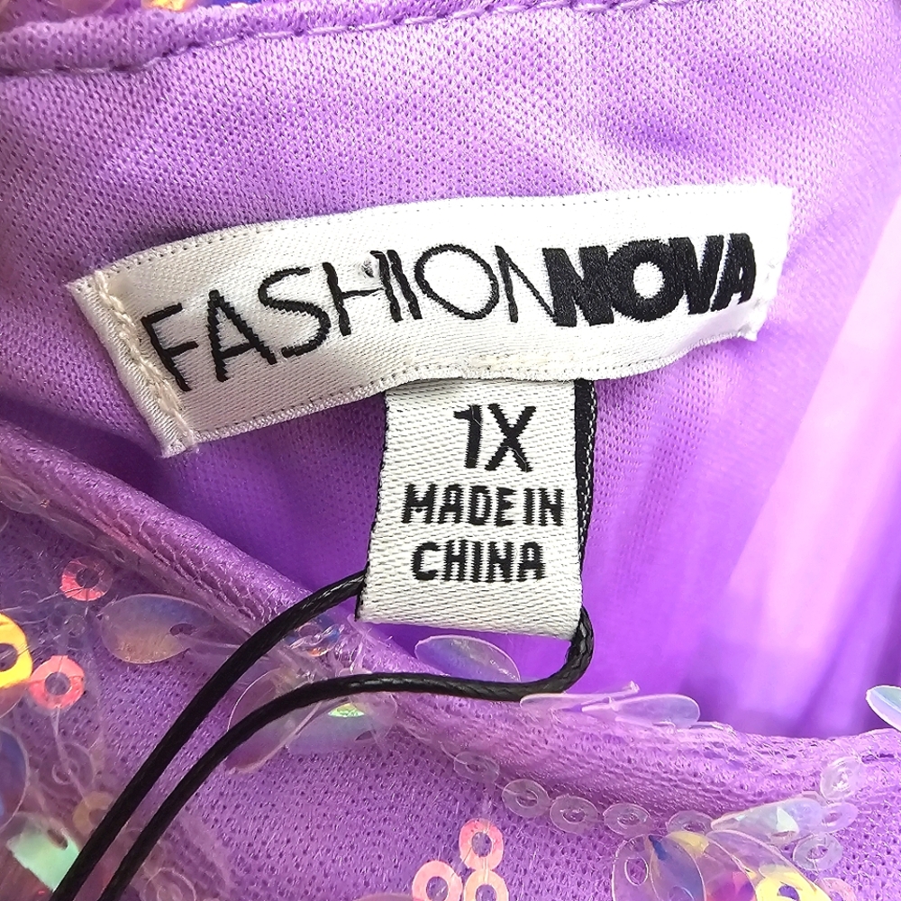 Nwt Fashion Nova Lavender Iradecent Sequin Vitamin Sea Halter Fringed Mini Dress - Picture 4 of 17